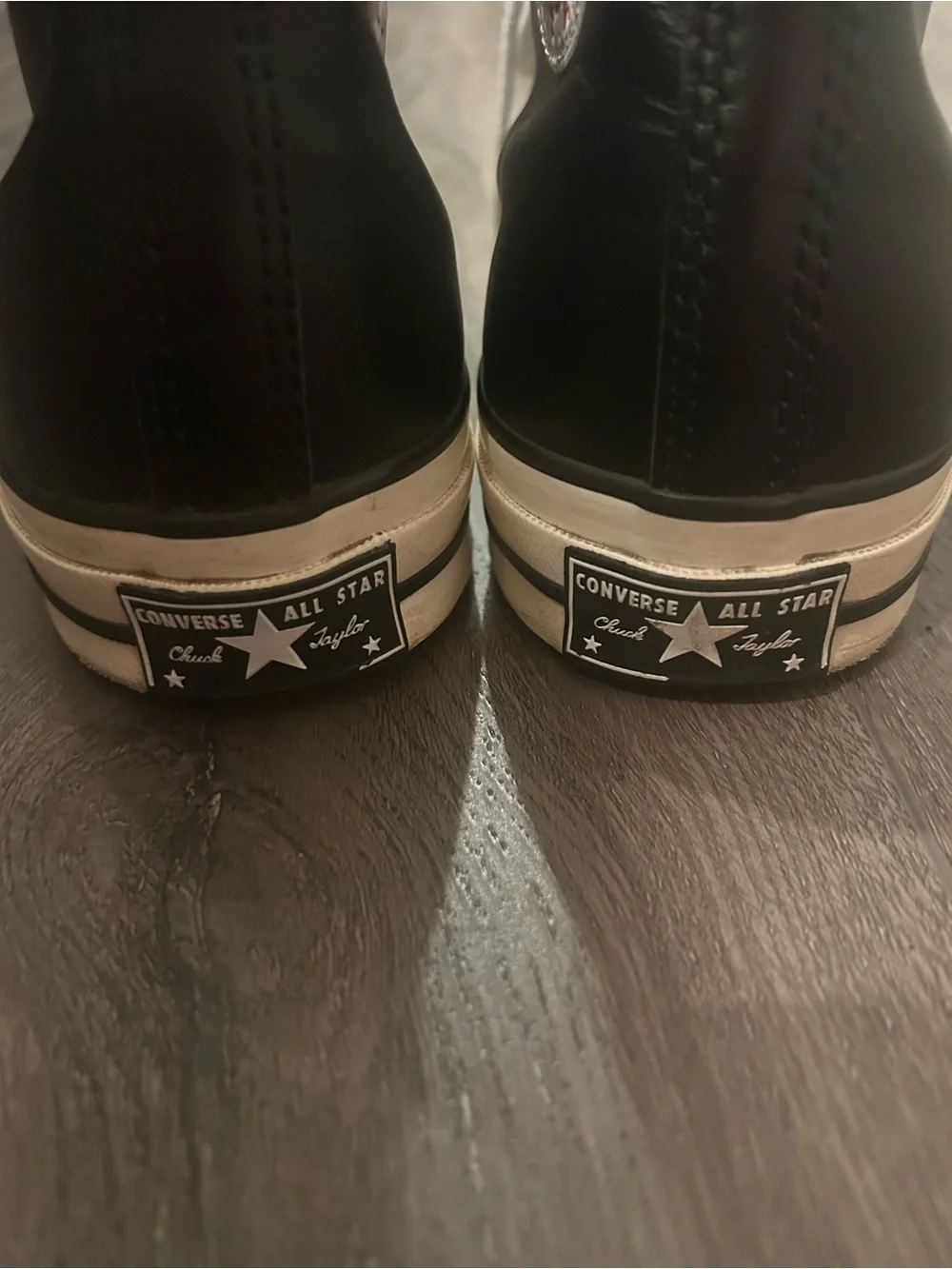 Men's Black Leather Converse All Star High Top Size 11.5